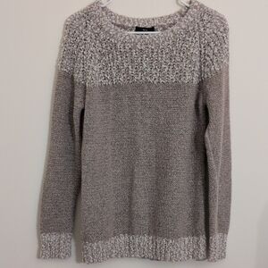Fate Textured Crew Marled Tone Sweater Beige and Cream Size M